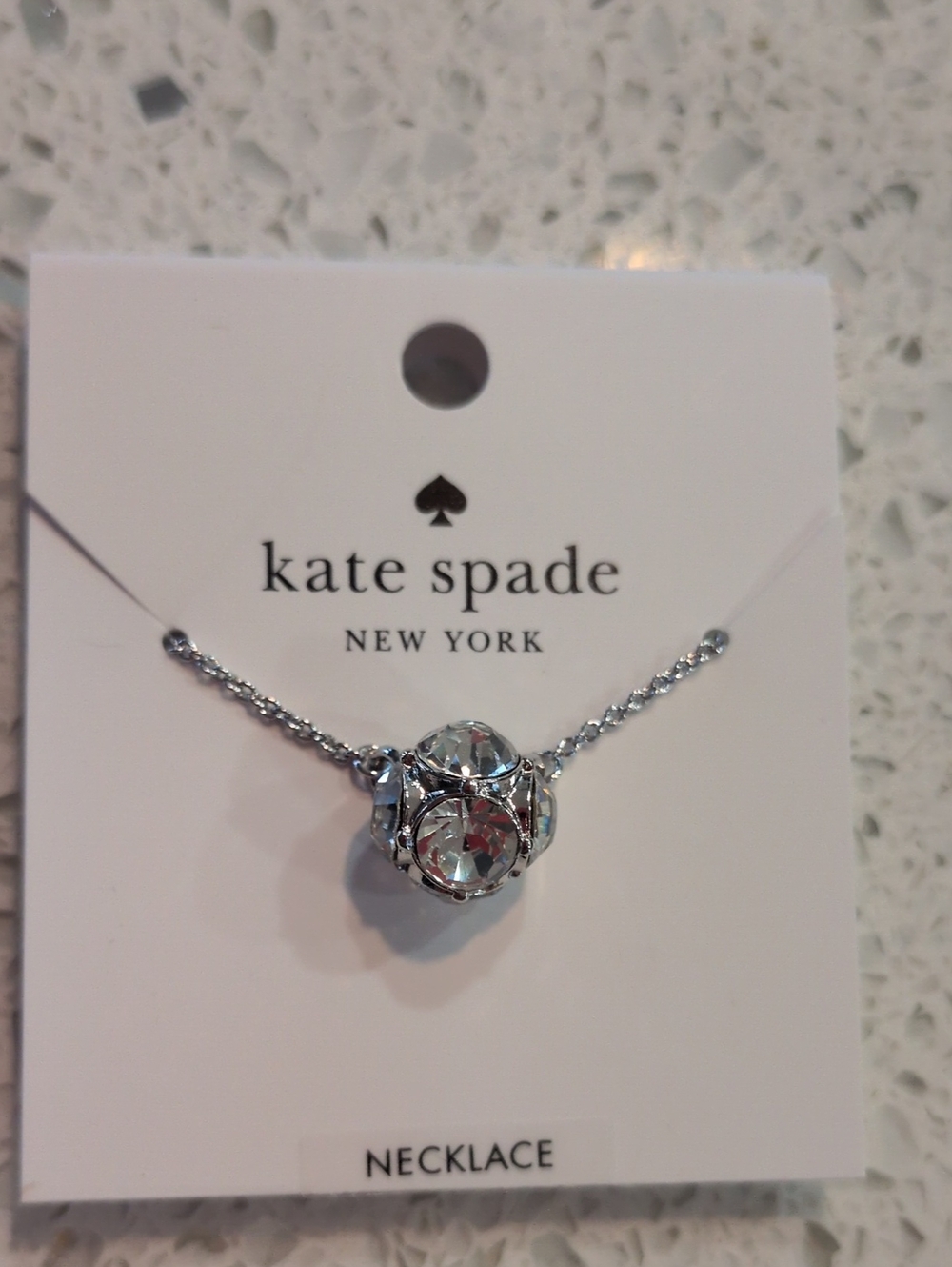 kate spade New York Silver Crystal Orb Necklace
